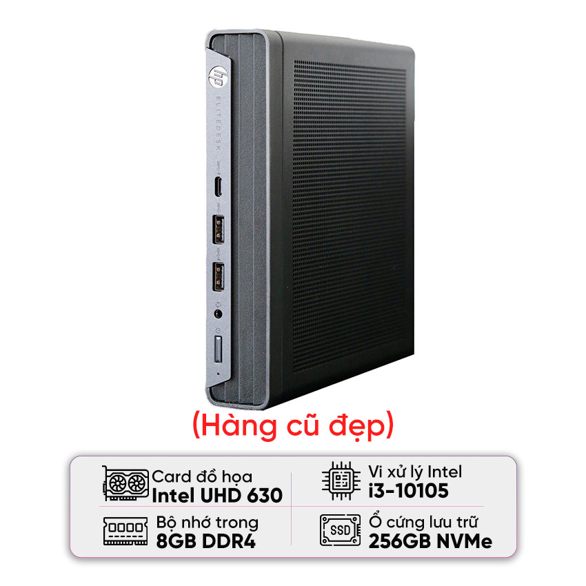 Máy tính để bàn HP EliteDesk 800 G6 Desktop Mini ( I3 10105/8GB RAM/256GB SSD/Wifi + Bluetooth)