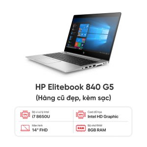 Laptop HP Elitebook 840G5 / I7 8650U(8550U) / 8GB RAM / 256GB SSD /  Màn 14.0 inch FHD / Kèm sạc - Hàng cũ đẹp