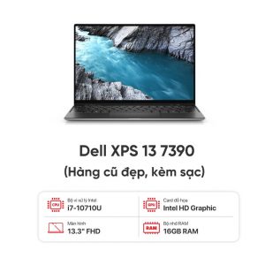 Laptop Dell XPS 13 7390 / I7-10710U / 16GB RAM / 256GB SSD / Màn 13.3 inch 4K / Cảm ứng / Kèm sạc - Hàng cũ đẹp