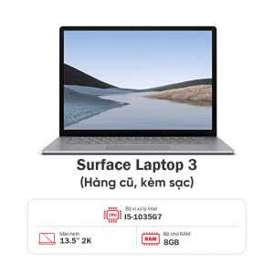 Surface Laptop 3 (I5-1035G7 / 8GB RAM / 256GB SSD / Màn 13.5 inch 2k /  Cảm ứng / Platium / Kèm sạc) - Likenew