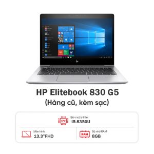 Laptop HP Elitebook 830 G5 / I5-8350U / 8GB RAM / 256GB SSD / Màn 13.3 inch FHD / Kèm sạc - Hàng cũ đẹp