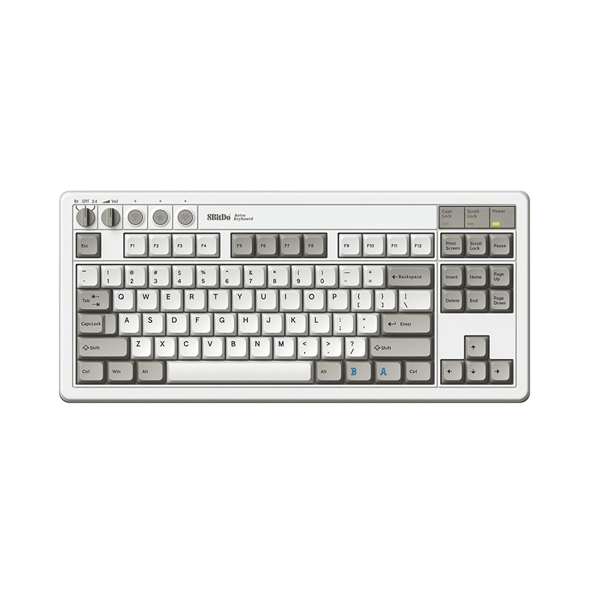 86683_ban_phim_co_8bitdo_retro_mechanical_keyboard_m_edition_1 Bàn phím cơ 8BitDo Retro Mechanical Keyboard - M Edition (Multi-modes/Hotswap/Kailh Box White Switch V2)