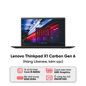 Laptop Lenovo Thinkpad X1 Carbon Gen 6 / I5-8250U / 8GB RAM / 256GB SSD / Màn 14 inch FHD / Kèm sạc - Hàng cũ đẹp