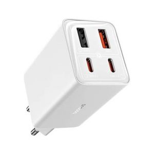 Bộ sạc nhanh hiệu Baseus GaN6 Pro 2C+2U 100W EU - Màu trắng (With Cable Type-C to Type-C 100W 1m White)