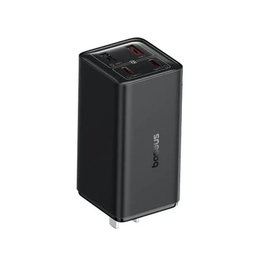 Bộ sạc nhanh hiệu Baseus GaN6 Pro 2C+2U 100W US - Màu đen (With Cable Type-C to Type-C 100W 1m Black)
