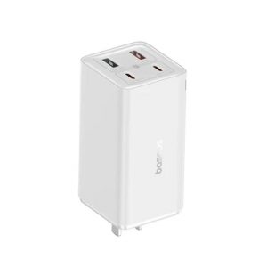 Bộ sạc nhanh hiệu Baseus GaN6 Pro 2C+2U 65W US - Màu trắng (With Cable Type-C to Type-C 100W 1m White)
