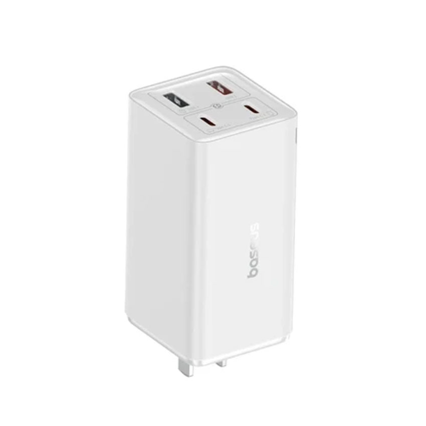 Bộ sạc nhanh hiệu Baseus GaN6 Pro 2C+2U 65W US - Màu trắng (With Cable Type-C to Type-C 100W 1m White)