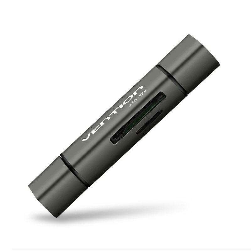 45526_card_reader_vention_usb_30_tfsd_type_c_micro_usb_otg_ccjho Card Reader Vention USB 3.0 TF/SD hỗ trợ Type C, Micro USB OTG CCHHO