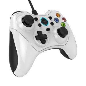 Tay cầm chơi game có dây Rapoo V600 màu trắng