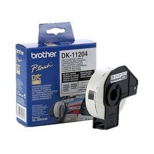 Giấy in nhãn Brother DK11204, 17mm x 54mm , Chữ Đen Nền Trắng