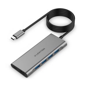 Bộ chuyển đổi Type C 6 trong 1 Lention C35H-1M, xám (Type C ra HDMI + 4*USB 3.0 + 1 PD)