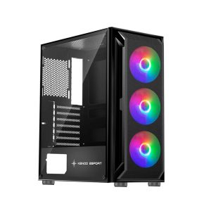 Vỏ case KENOO ESPORT AF302-3F Black   (Mid Tower / Màu Đen )