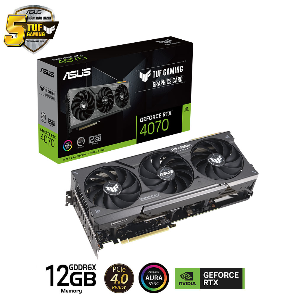 Card màn hình Asus TUF RTX 4070-12G-GAMING GDDR6X