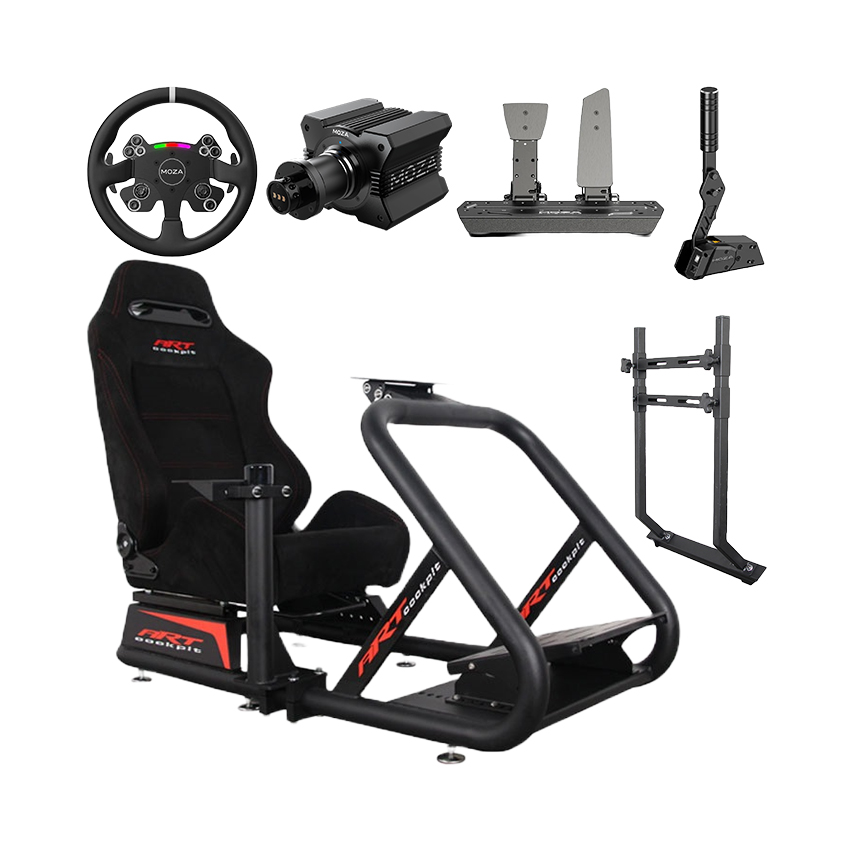 Hệ thống mô phỏng lái xe HACOM Racing Gold 1 (Rally) (MOZA R9 V2/CS V2 Wheel/SR-P Pedal/HBP Handbrake/Art Cockpit AD1/PK03)