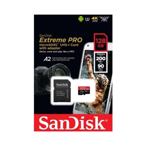Thẻ nhớ Sandisk 128GB Extreme Pro microSDXC, SDSQXCD-128G-GN6MA, V30, U3, C10, A2 UHS-I 200MB/s R, 90MB/s