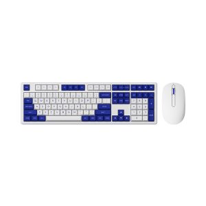 Bộ Bàn Phím chuột không dây AKKO MX108 Blue on White (Bluetooth + 2.4Ghz)