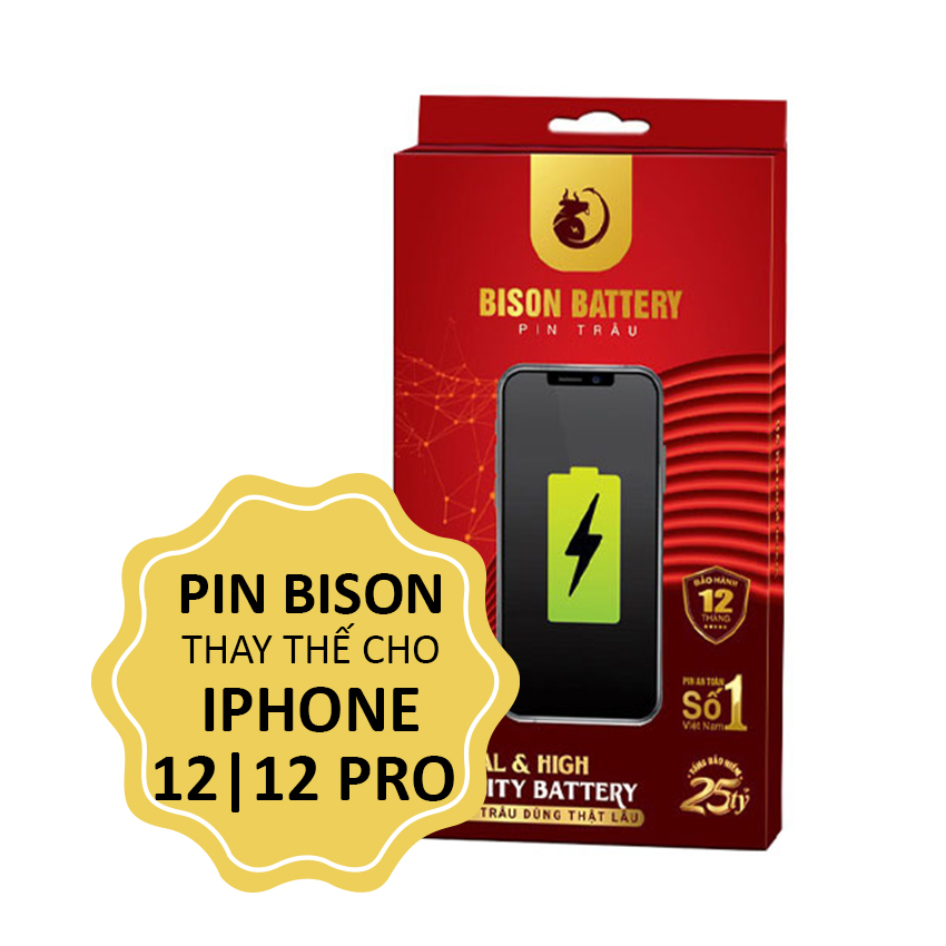 Pin BISON thay thế cho iPhone 12/12 Pro - Dung lượng tiêu chuẩn (Chưa gồm công thay)