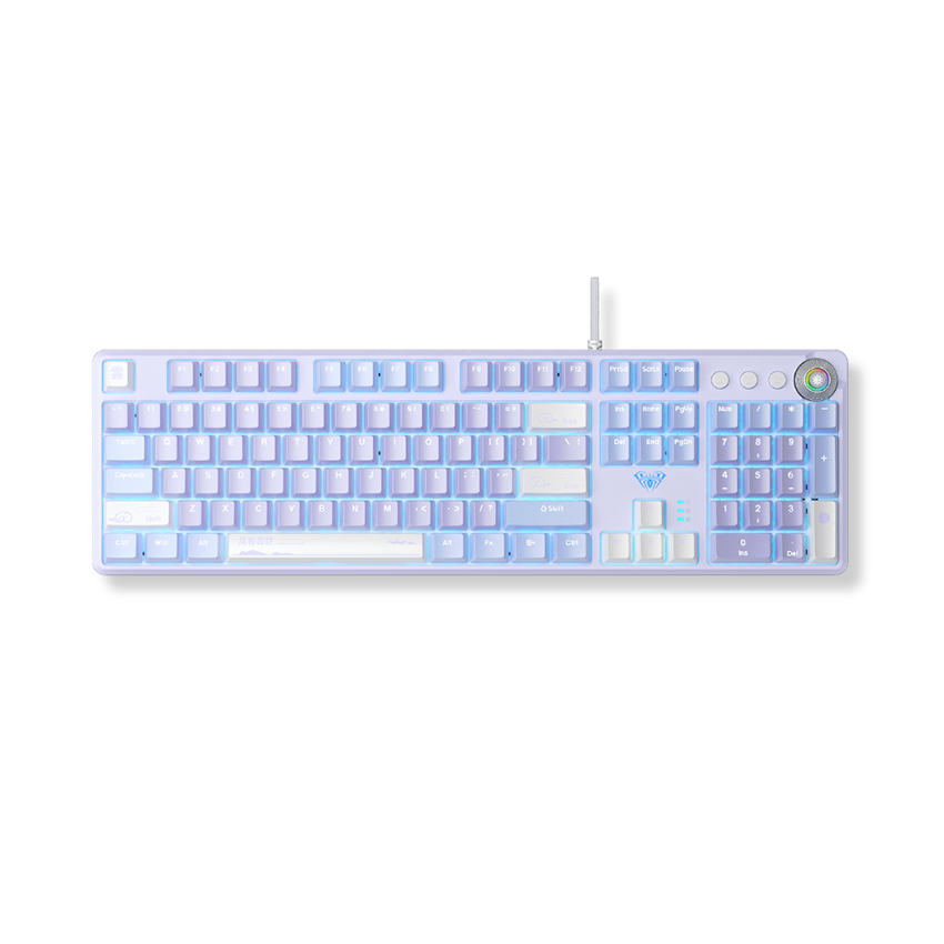 Bàn phím cơ AULA F2088 Pro Xanh tím (USB, Blue switch)