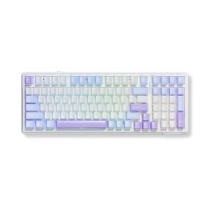 Bàn phím cơ AULA F99 3 mode (Xanh dương/Trắng/Tím), (TypeC + 2.4G + Bluetooth, Grey wood switch, led RGB)