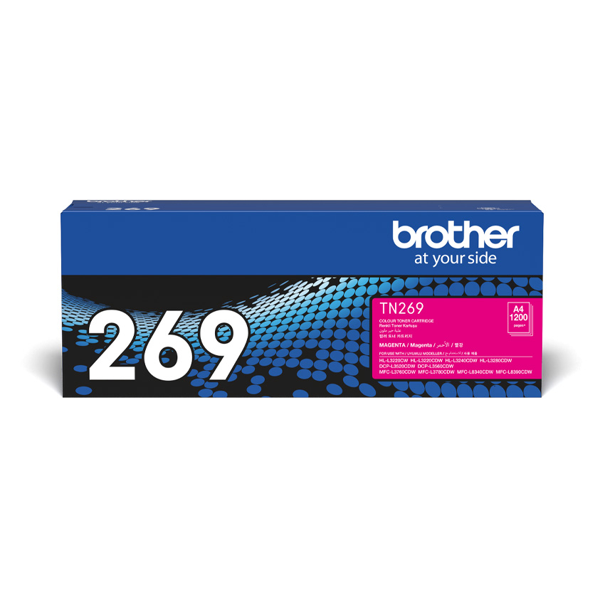 Hộp mực in Brother TN269M - Mực màu cho máy HL-L3240CDW/HL-L3280CDW/DCP-L3560CDW/MFC-L3760CDW/MFC-L8340CDW - 1.200 trang