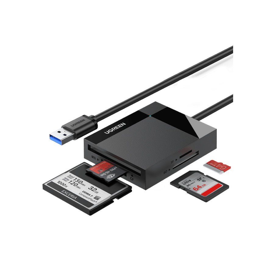 78172_dau_doc_the_usb_3_0_dai_0_5_ho_tro_sd_tf_ms_cf_ugreen_30333 Đầu đọc thẻ USB 3.0 dài 0.5 hỗ trợ SD/TF/MS/CF Ugreen 30333