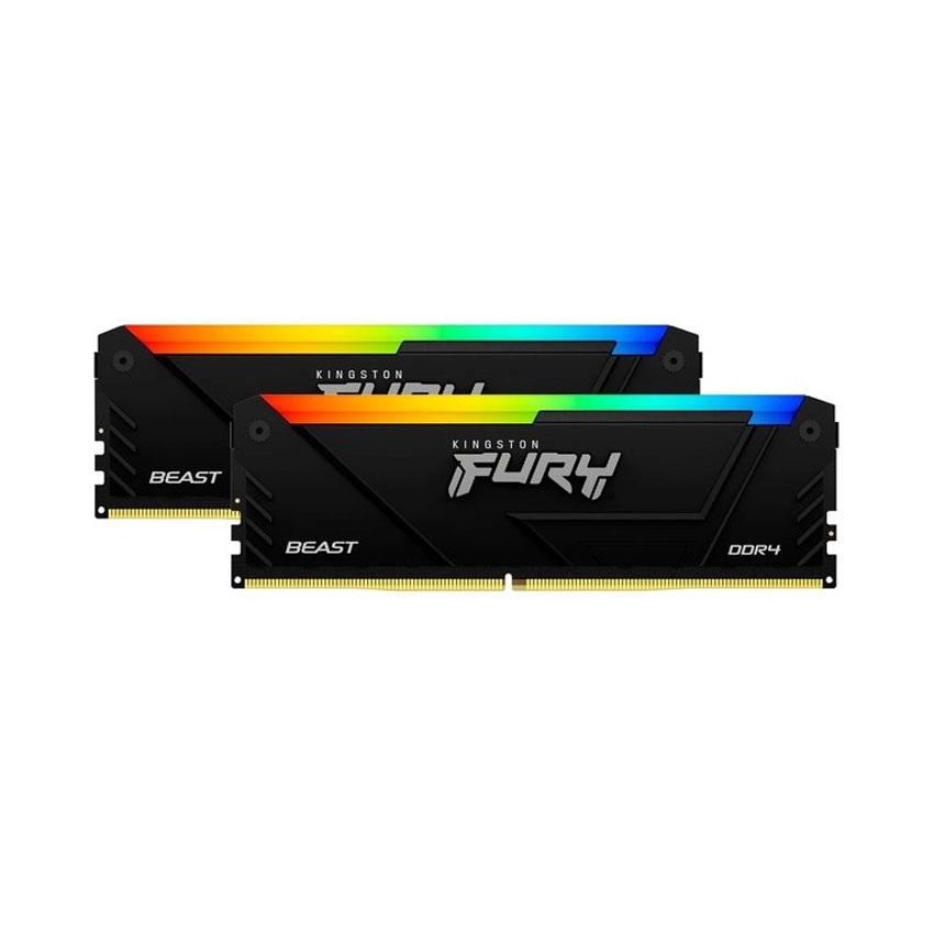 Ram Desktop Kingston Fury Beast RGB (KF436C17BB2AK2/16) 16GB (2x8GB) DDR4 3600Mhz