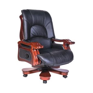 Ghế lãnh đạo cao cấp THE ONE TQ21(Đệm bọc da thật/Chân tay gỗ)