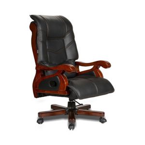 Ghế lãnh đạo cao cấp THE ONE TQ16 (Đệm bọc da thật/Chân tay gỗ)