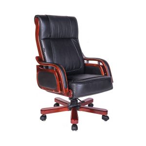 Ghế lãnh đạo cao cấp THE ONE TQ12 (Đệm bọc da thật/Chân tay gỗ)