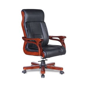 Ghế lãnh đạo cao cấp THE ONE TQ17 (Đệm bọc da thật/Chân tay gỗ)