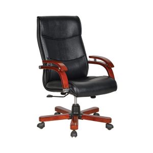 Ghế lãnh đạo cao cấp THE ONE TQ36 (Đệm bọc da thật/Chân tay gỗ)