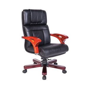 Ghế lãnh đạo cao cấp THE ONE TQ10 (Đệm bọc da thật/Chân tay gỗ)