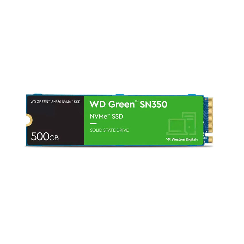 Ổ cứng SSD WD SN350 Green 500GB M.2 2280 PCIe NVMe 3x4 (Đọc 2400MB/s - Ghi 1500MB/s)-(WDS500G2G0C)