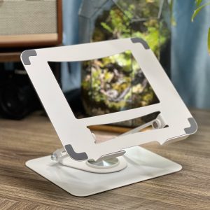 Giá đỡ Laptop/Macbook/Ipad/Tabblet E606 Đế Xoay 360 độ, Hợp Kim Thép Màu Trắng