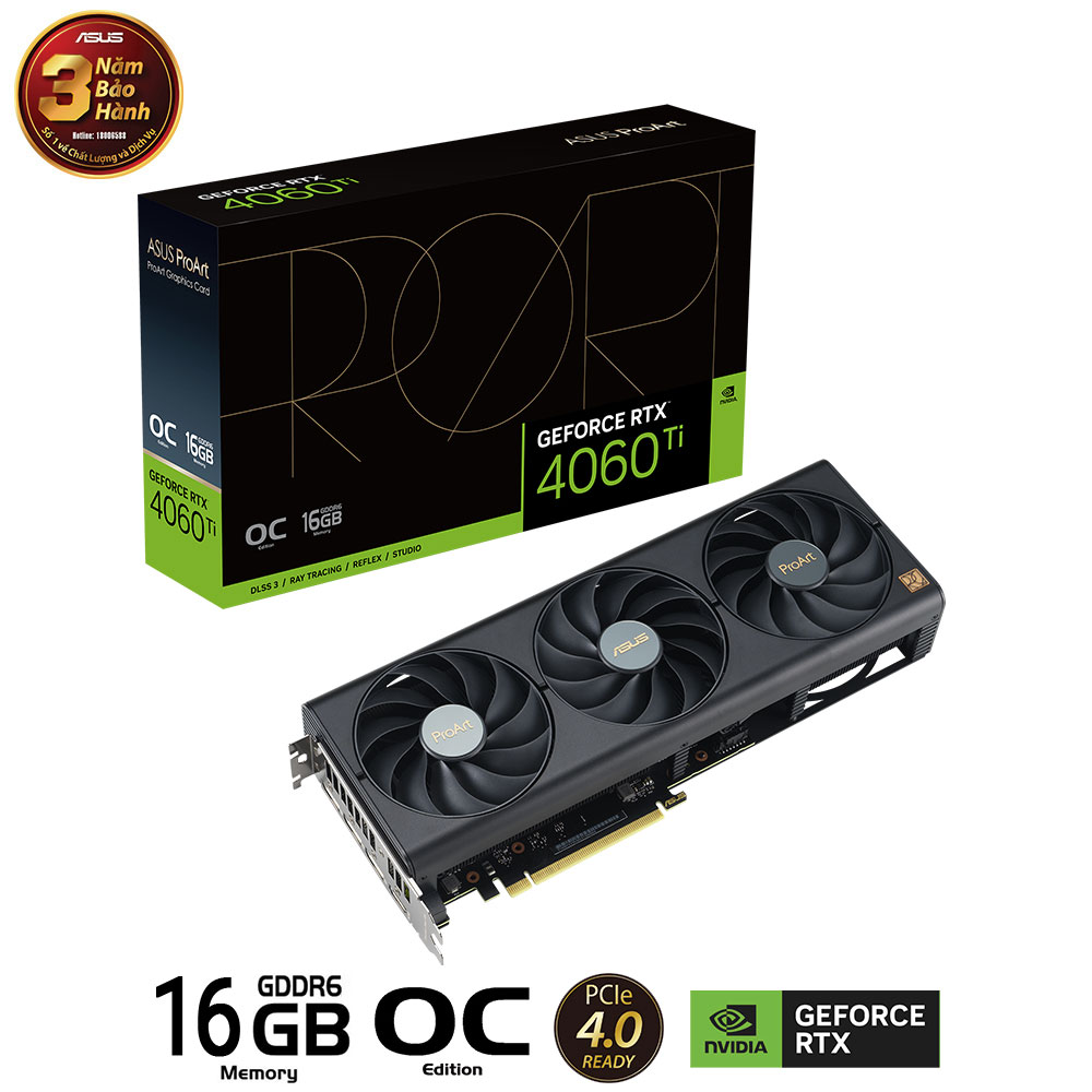 Card màn hình Asus PROART-RTX 4060 Ti-O16G