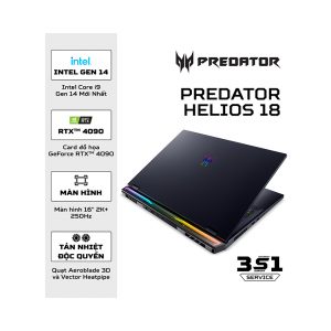 Laptop Acer Gaming Predator Helios 18 PH18-72-908N (NH.QP4SV.001) (Geforce RTX4090 16GB/i9 14900HX/32GB RAM/4TB SSD/18 inch 2K 250Hz/Win 11/Đen)