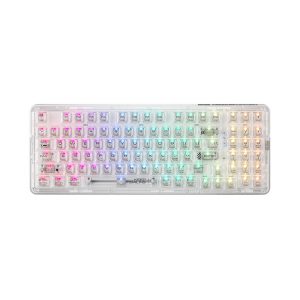 Bàn Phím Cơ Machenike K500F-B94W Tri-mode RGB White Transparent GR Crystal switch (Có dây/2.4G Wireless/Bluetooth 5.0)