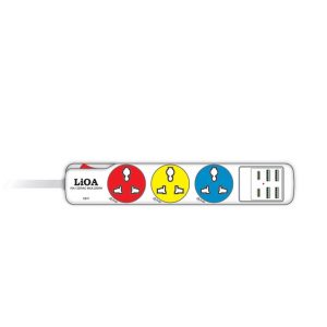 Ô cắm đa năng Lioa 3DN4A2C15W - 03 chấu + 04 cổng USB-A + 02 cổng Type-C