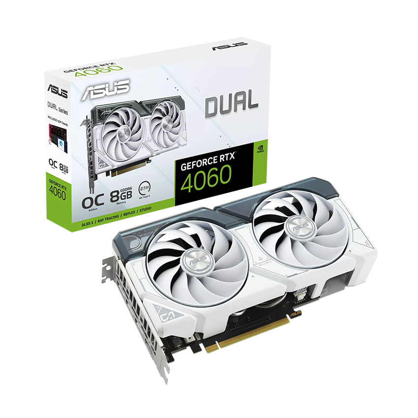 Card màn hình Asus DUAL RTX 4060-O8G-WHITE - Cũ đẹp (Full box)