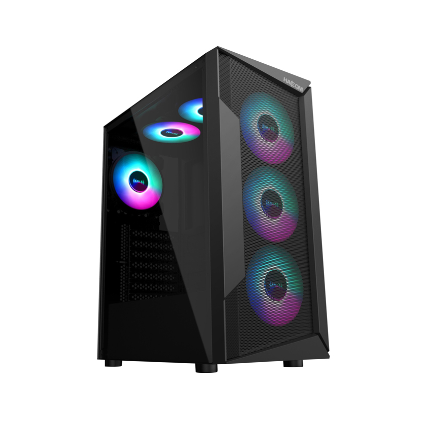 Vỏ Case máy tính HACOM PREMIUM (ATX/Mid Tower/Màu Đen/3 Fan)