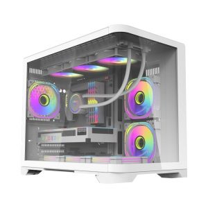 Case AIGO AQUARIUM ARC1 White (mATX/Màu trắng/Rad360)