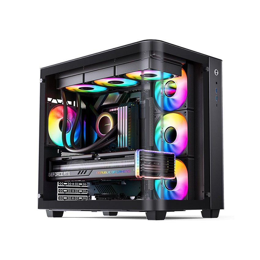 Vỏ case JONSBO TK-3 BLACK (ATX/Mid Tower/Màu Đen/Kính Cong)