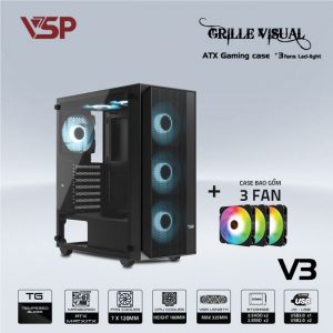 Vỏ Case VSP GAMING V3 - ĐEN (ATX/Mid Tower)