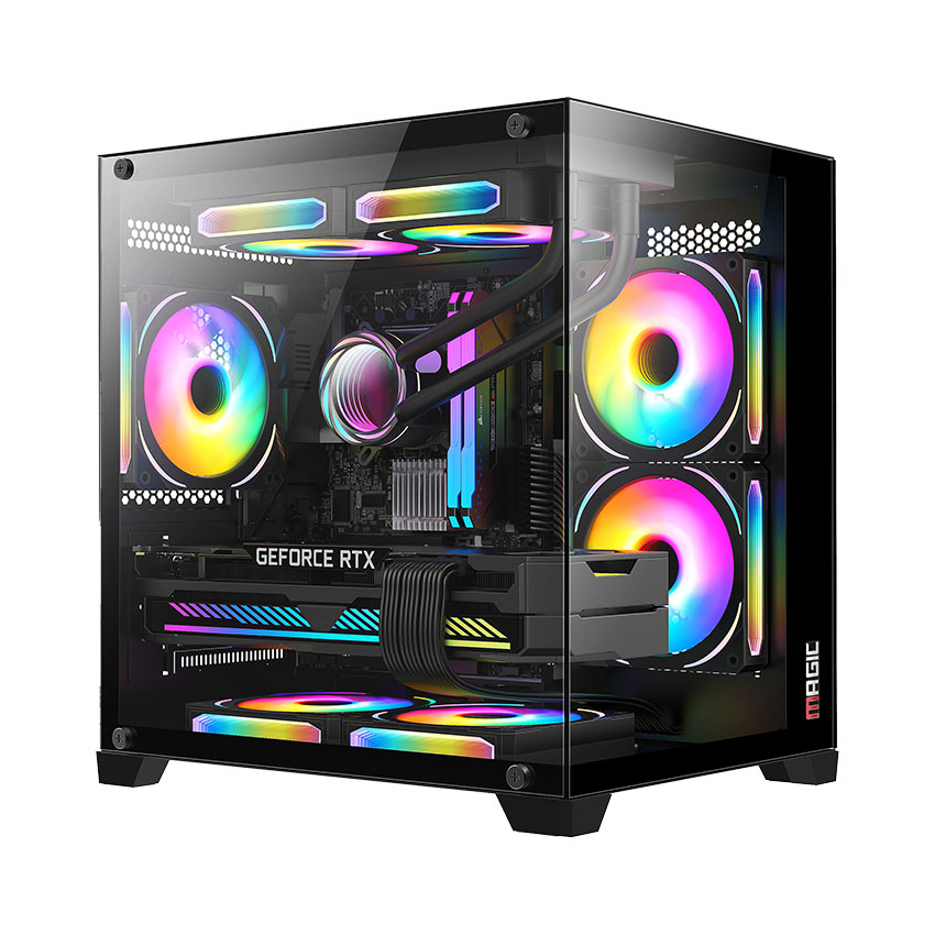 Vỏ Case MAGIC AQUA-M BLACK ULTRA (mATX/Mid Tower/Màu đen)