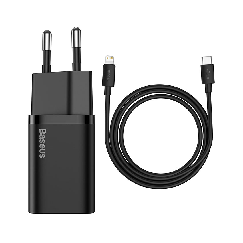 Củ sạc Baseus Super SI 1 cổng 20W kèm cáp USB-C to Lightning 1M