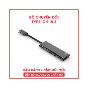 Bộ chuyển đổi 9 trong 2 Feeltek HCM009APWW2F (từ usb type c sang hdmi + usb3.0 + rj45 + sd + pd)