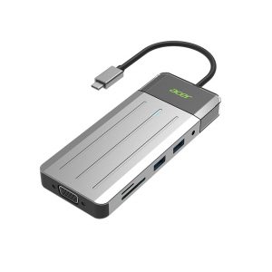 Bộ chuyển đổi 9 trong 1 Acer travel dock ZL.DCK11.005 (từ usb type c sang hdmi + vga + usb3.0 + sd + micro sd + rj45 + pd + 3.5mm)