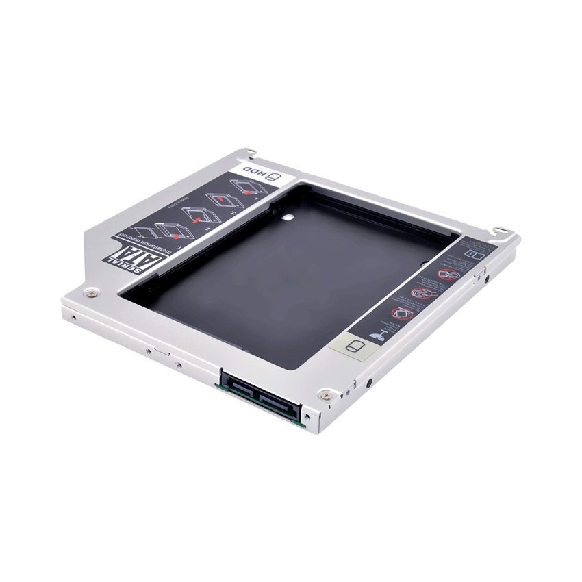84032_khay_lap_o_cung_ssd_caddy_bay_nhom_mong_9_5mm_cho_laptop_qua_khay_cd_loai_mong__2_ Khay lắp ổ cứng SSD Caddy Bay nhôm mỏng 9,5mm cho Laptop qua khay CD (loại mỏng)