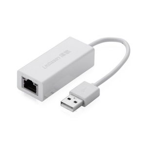 Cáp chuyển đổi từ USB 2.0 sang LAN 10/100 Ugreen 20253/20254 (Đen/Trắng) - Cũ, xước nhẹ