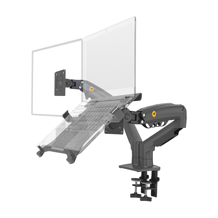 85154_combo_gia_treo_man_hinh_nb_f160_ep2_xam_1 Combo Giá Treo Màn Hình NB F160 - Kẹp Đỡ Laptop FP2 Màu Xám